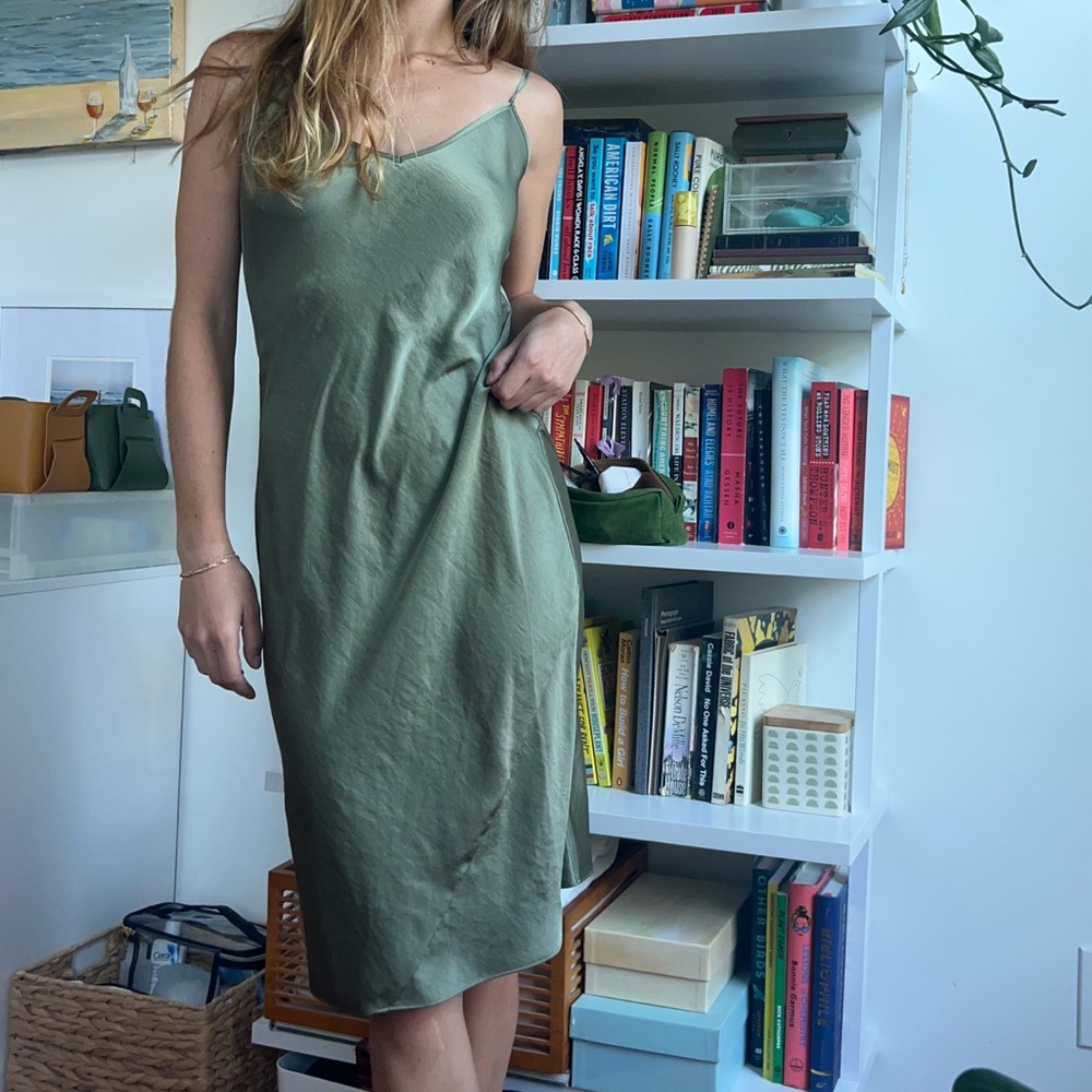 Aritzia Only Slip Midi - sage